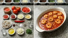 Γαρίδες σαγανάκι με φέτα: ταβερνίσιο αποτέλεσμα σε πλούσια σάλτσα ντομάτας