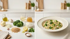 Κρεμώδες κριθαρότο με μπρόκολο και cottage cheese — σε μία κατσαρόλα